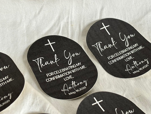 Thank You Tags- Black and White