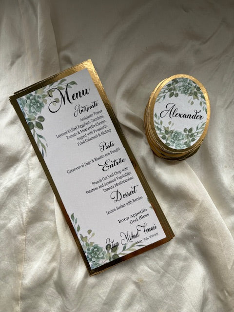 Confirmation Blessing Sign -WHITE & GOLD WITH GREENERY