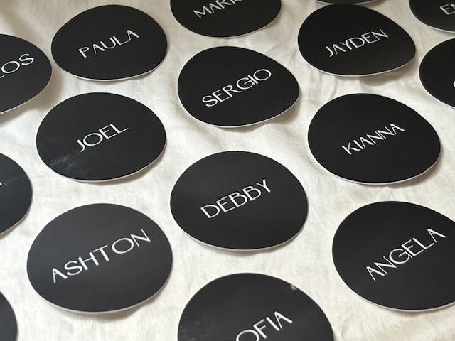 Guest Seating Card- BLACK ROUND