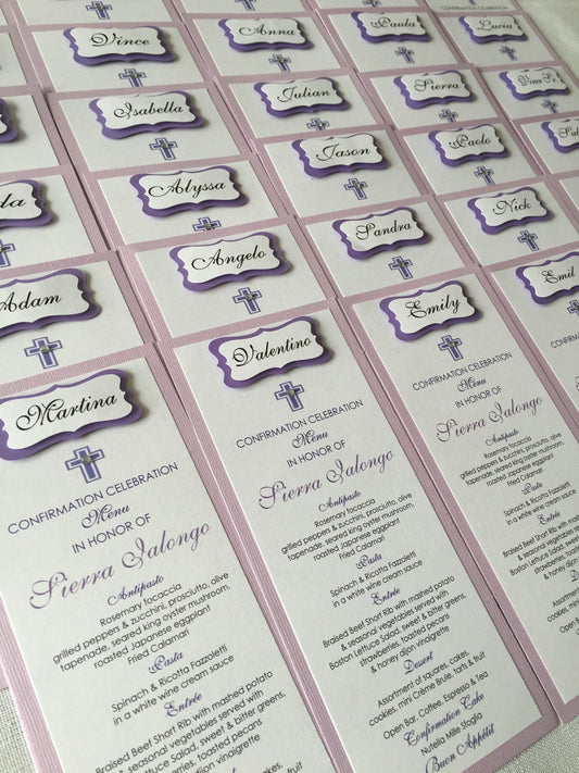 Menu - Dual purpose menu and seating card