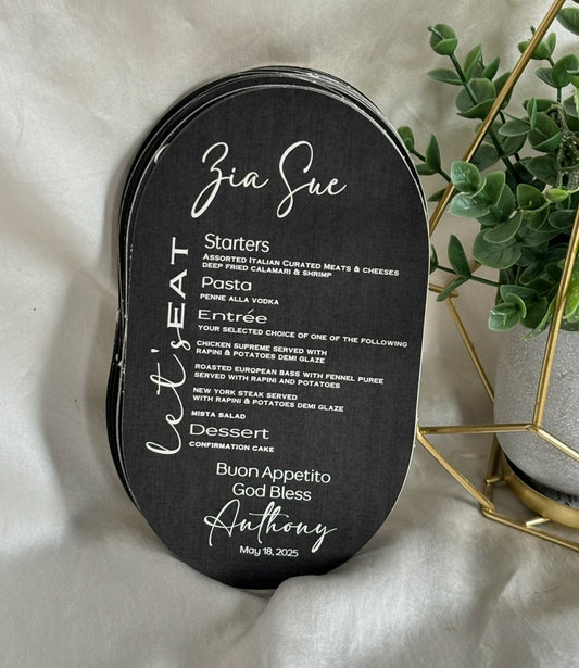 Menu & Seating Card- Black and White