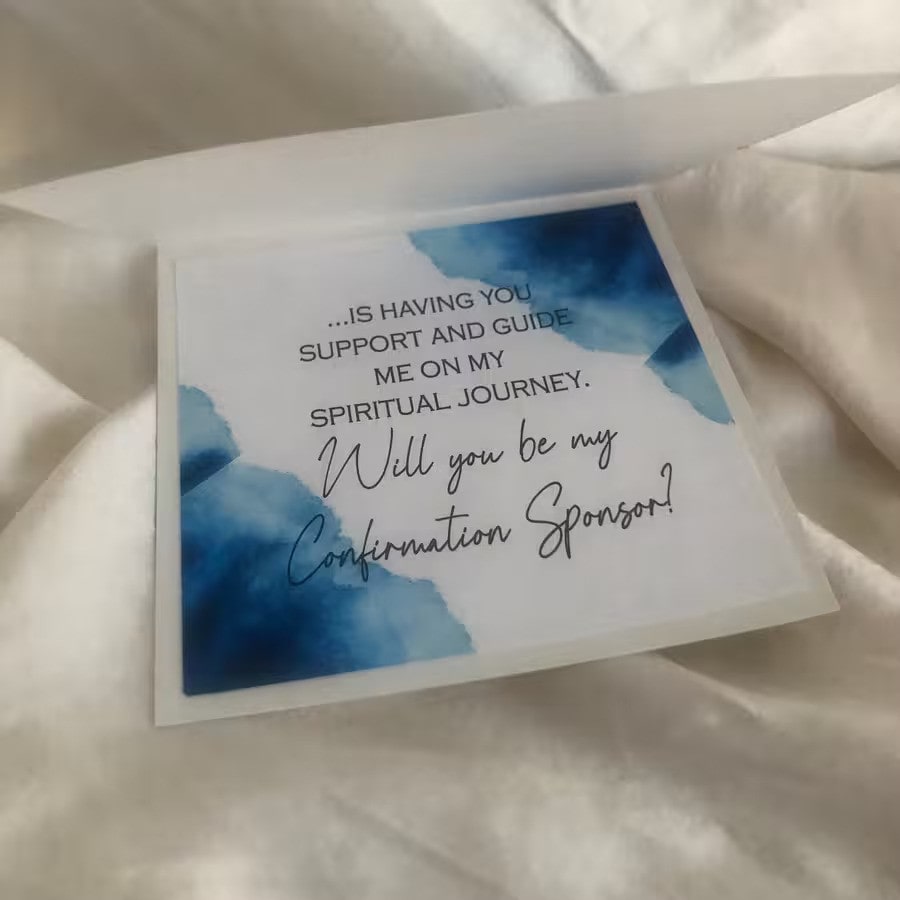 Sacrament Ask Card -Blue and Silver