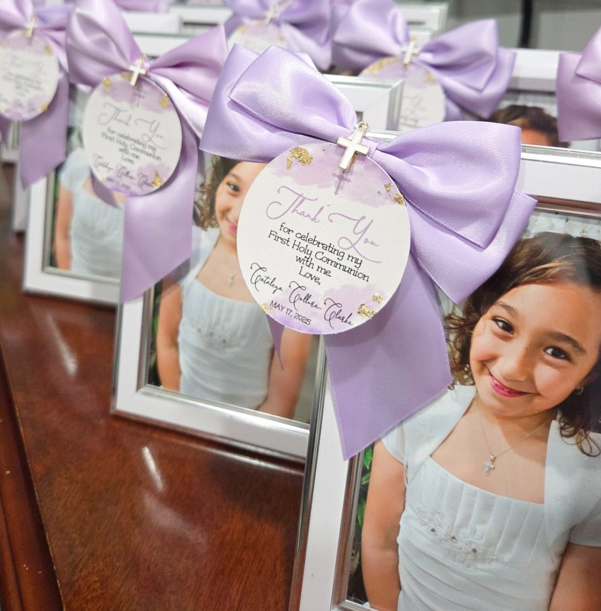 Thank You Tags-PURPLE & WHITE ROUND