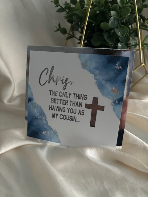 Sacrament Ask Card -Blue and Silver