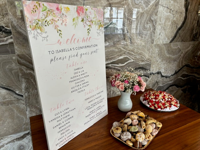 Guest Seating -FLORAL POSTER BOARD-pick up only