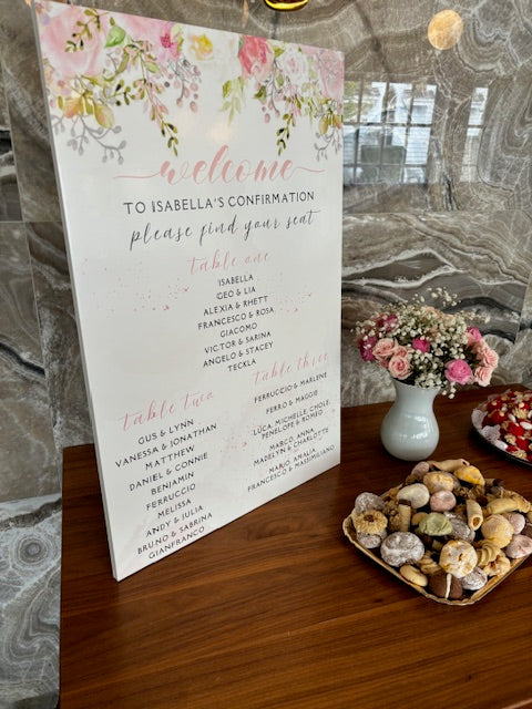 Guest Seating -FLORAL POSTER BOARD-pick up only