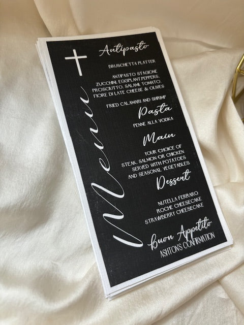 Menu -BLACK & WHITE