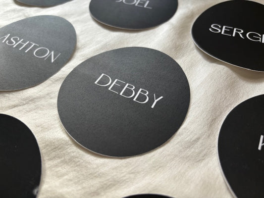 Guest Seating Card- BLACK ROUND