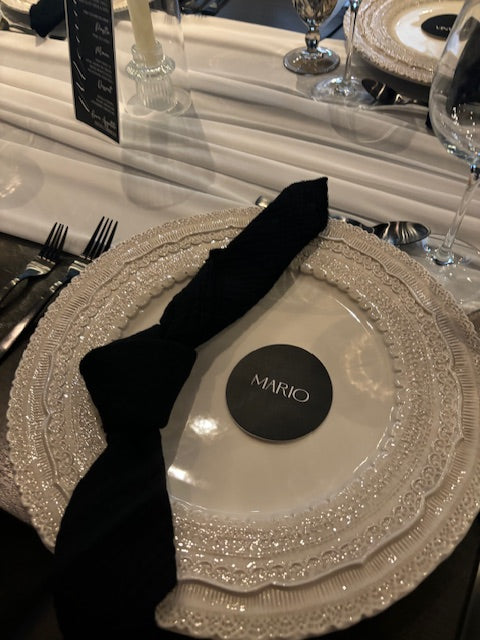 Guest Seating Card- BLACK ROUND