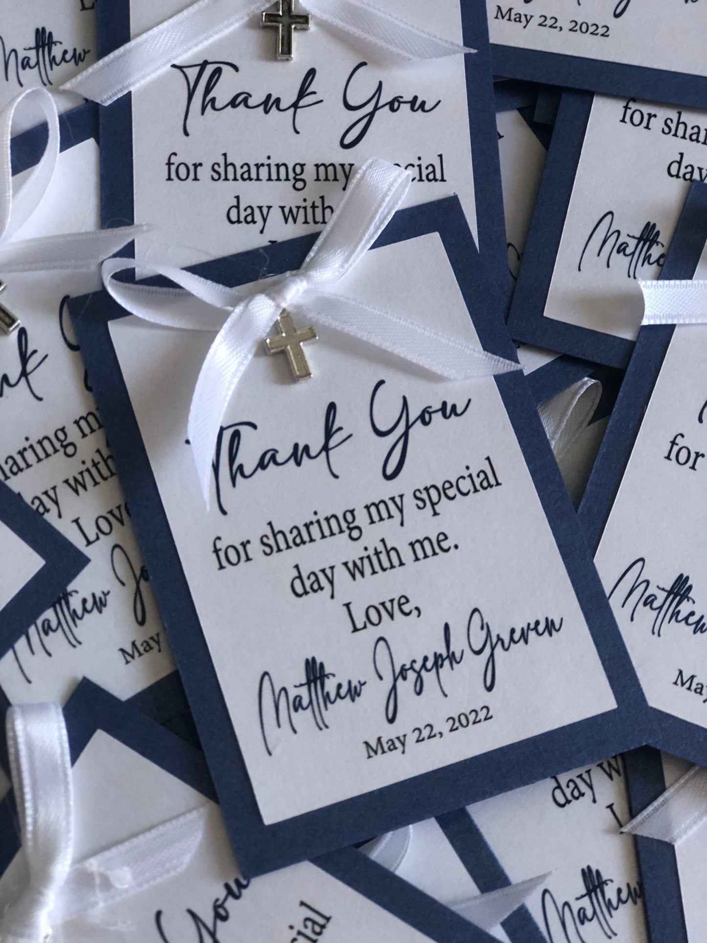 Thank You Tags- Blue and White