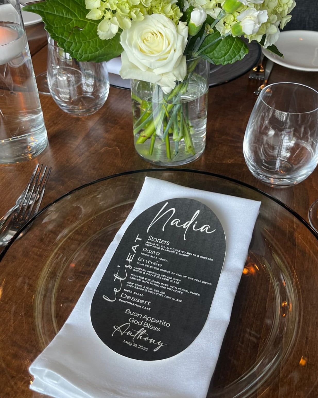 Menu & Seating Card- Black and White