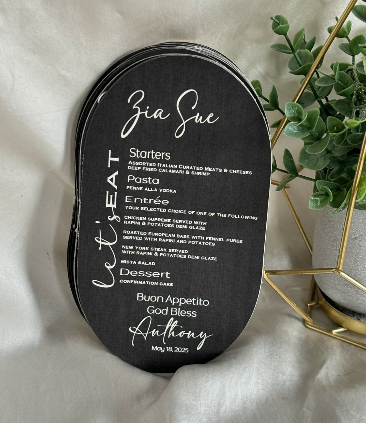 Menu & Seating Card- Black and White