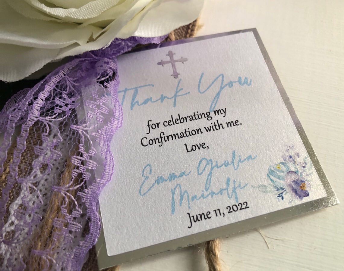 Thank you Tag-PURPLE& BLUE FLORAL