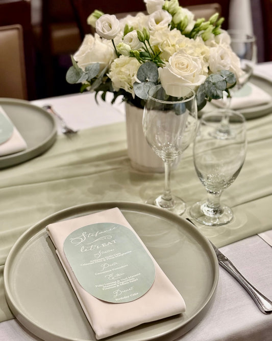 Menu & Seating Card- SAGE OVAL