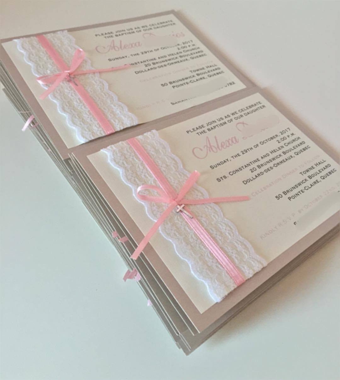Sacrament Invitation- LATTE, PINK & WHITE